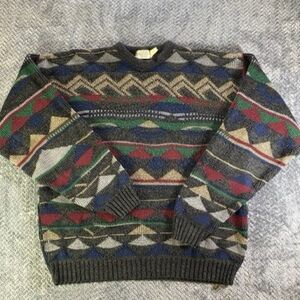 Vintage The Mens Store at Sears Sweater XL T Pullover Geometric Print Grandpa